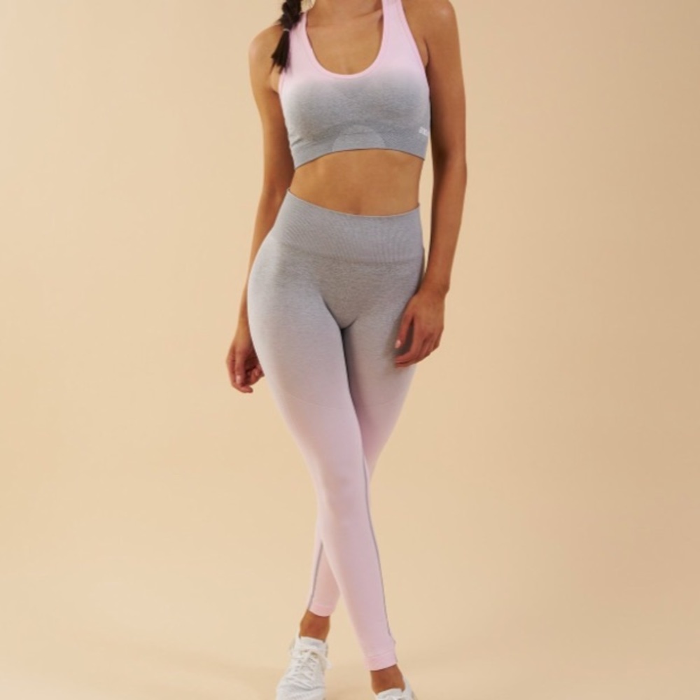 NWT ombré pink & grey leggings size small